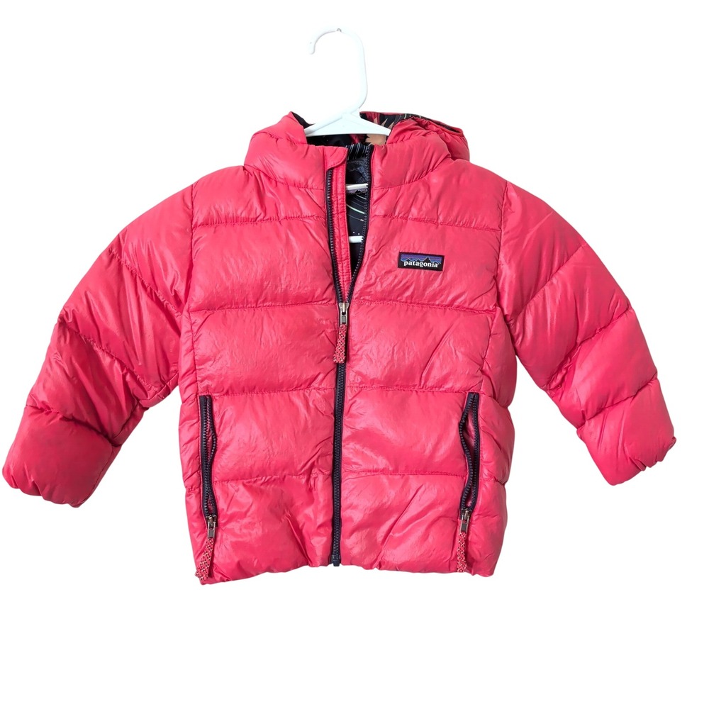 Patagonia Kids Hi-Loft Down Coat Hoody Pink 4T 60494 Puffer Jacket Winter Fill
